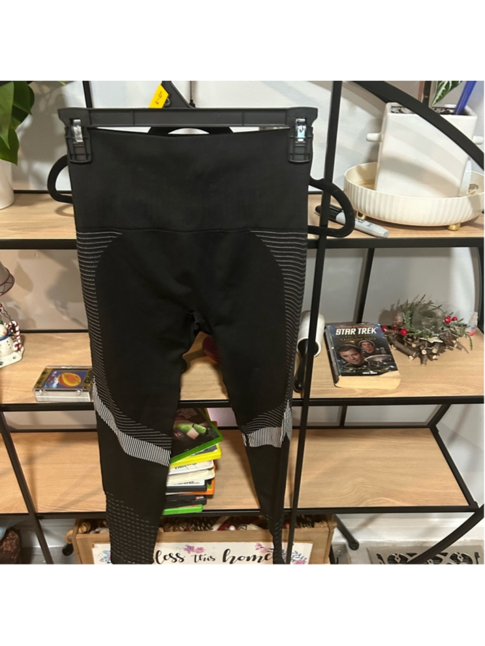 Black Striped woman’s medium Leggings